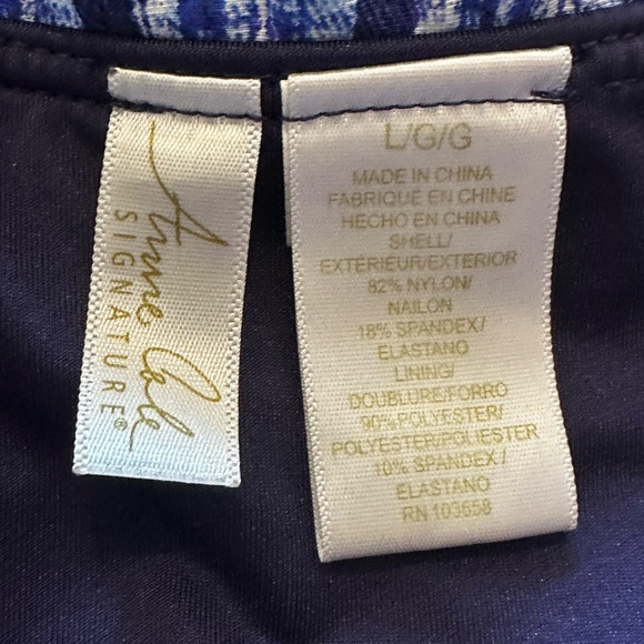 Anne Cole Blue Patterned Tankini Set - Picture 3 of 4